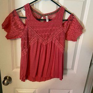 Juniors Xhilaration Short Sleeve Coral XS